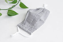 Charger l'image dans la galerie, Face Mask Grey Ground with White Polka Dots
