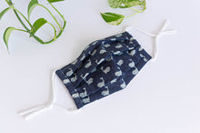 Charger l&#39;image dans la galerie, Expanded Cotton cloth face mask, Denim with Whale printed pattern
