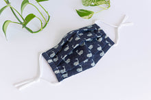 Charger l'image dans la galerie, Expanded Cotton cloth face mask, Denim with Whale printed pattern