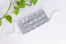 Charger l'image dans la galerie, Cotton cloth face mask, Cactus pattern, White Cactus on Grey ground