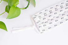 Load image into Gallery viewer, Close Up of Cotton cloth face mask, Cars on White Ground