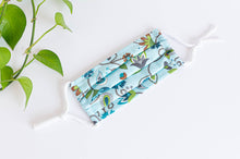 Charger l'image dans la galerie, Cotton cloth face mask, Blue Floral pattern