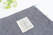 Charger l'image dans la galerie, Grey Chambray square bag with printed off-white logo showing Eiffel Towel