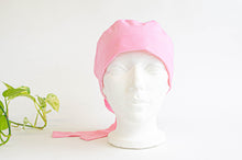 Charger l'image dans la galerie, Front view of Scrub hat Small White Dots on Pink and Pink Stripes on top part
