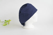 Charger l'image dans la galerie, Women Scrub hat , Navy Ground with White Polka Dots pattern