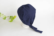 Charger l'image dans la galerie, Women Scrub hat , Navy Ground with White Polka Dots pattern