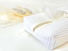 Charger l'image dans la galerie, Closeup of a White tissue dispenser box made of waffle cotton