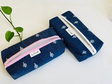 Charger l'image dans la galerie, Two Denim with Cactus pattern boxes, one with White trim and one with Pink Trim