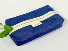 Load image into Gallery viewer, Blue Denim box dispenser for handkerchiefs
