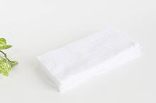 Load image into Gallery viewer, a stack of 12 white cotton handkerchiefs
