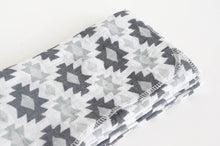 Load image into Gallery viewer, 12 cotton hankies white ground with a Grey pattern