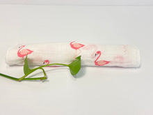 Load image into Gallery viewer, Rolled up Pink Flamingo handkerchiefs