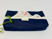 Load image into Gallery viewer, Pink Flamingo handkerchiefs in a Blue Denim box