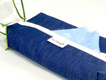 Charger l'image dans la galerie, Blue Denim Cotton Dispenser box with Blue Bamboo Handkerchief