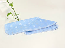Charger l'image dans la galerie, Blue Bamboo Handkerchief with Anchor pattern
