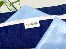 Charger l'image dans la galerie, Blue Denim Cotton Dispenser box with Blue Bamboo Handkerchief