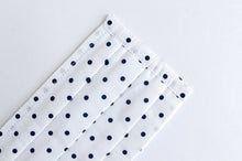 Charger l'image dans la galerie, Closeup of face mask Black Polka Dots on White