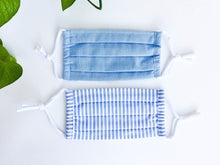 Charger l'image dans la galerie, Two gace mask one Solid Blue and one Blue Stripes