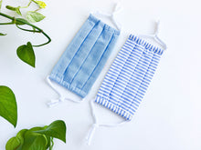 Charger l'image dans la galerie, Two face maks one Solid Blue and one Blue Stripes