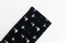 Charger l'image dans la galerie, Closeup of Face mask Black with White Flamingo print