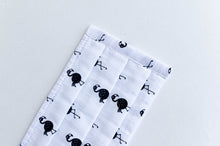 Charger l'image dans la galerie, Closeup of Face mask White with Black Flamingo print