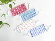 Charger l'image dans la galerie, Four face masks one Pink Flamingo one Solid Blue one Pink Polka dots one Blue and White stripes