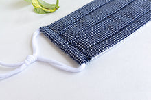 Charger l'image dans la galerie, Closeup of Face mask Silver Squares on Navy