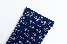 Charger l'image dans la galerie, Closeup of face mask Silver Anchors on Navy