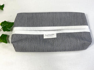 Grey stripes dispenser box in cotton