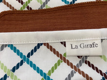 Load image into Gallery viewer, Closeup of a Cotton dispenser box in Ropes pattern with 12  Cinnamon cotton handkerchiefs
