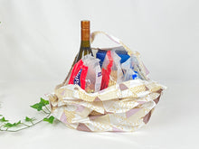 Load image into Gallery viewer, Cotton bag with handle with a Geometric pattern with grocery in it
