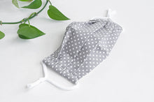 Charger l&#39;image dans la galerie, Face Mask Grey Ground with White Polka Dots
