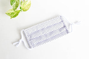 Face mask with White ground and Black Small Dots pattern