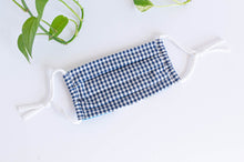 Charger l&#39;image dans la galerie, Cotton cloth face mask, Blue Checks
