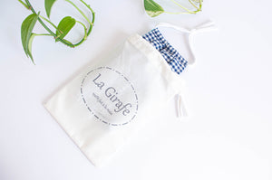 Ivory cotton bag printed with logo 100% handmade and with face mask inside