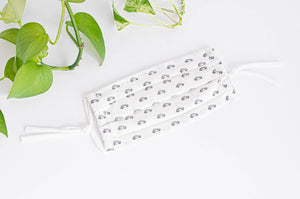 Cotton cloth face mask, Cars on White Ground