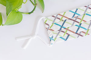 Close Up of Cotton cloth face mask, Ropes pattern