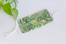 Load image into Gallery viewer, Cotton cloth face mask, Green Paisley pattern

