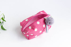 Makeup Bag | Pink Polka Dots