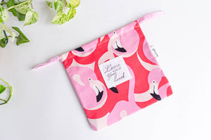Beach bag with flamingo all over print