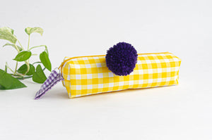 Pencil Case | Yellow Checks