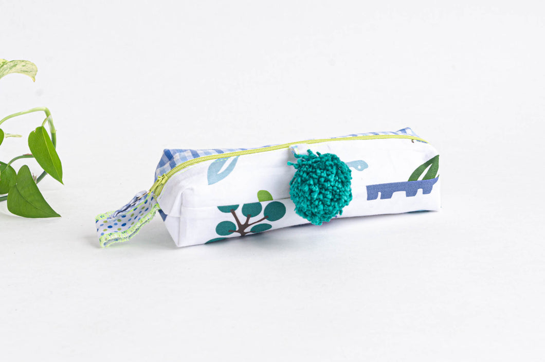 Pencil Case | Green Pattern