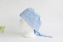 Load image into Gallery viewer, Side view of a Blue Cloth Scrub hat
