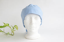 Load image into Gallery viewer, Front view of a Blue Cloth Scrub hat
