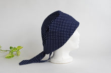 Charger l&#39;image dans la galerie, Women Scrub hat , Navy Ground with White Polka Dots pattern

