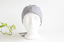 Load image into Gallery viewer, Front view of Scrub hat White Polka Dots on Grey
