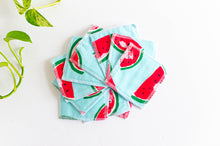 Load image into Gallery viewer, Set of 10 cloth makeup remover with watermelon pattern 

