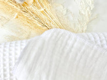 Load image into Gallery viewer, Closeup of the edge of a white cotton handkerchief
