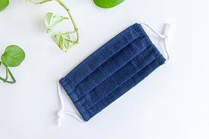 Cotton cloth face mask, Blue Denim