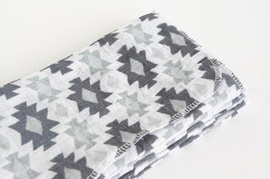 12 cotton hankies white ground with a Grey pattern